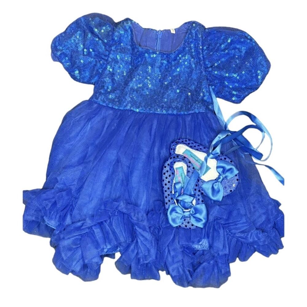 Fancy Custom Dress & Matching Shoes | Baby Size 6-9 Months | Dress & Shoe Set